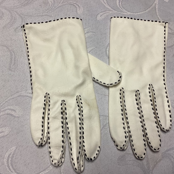 Van RAALTE black and white gloves New vintage 7 1/2 - Picture 2 of 7